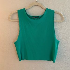 Teal cropped tank